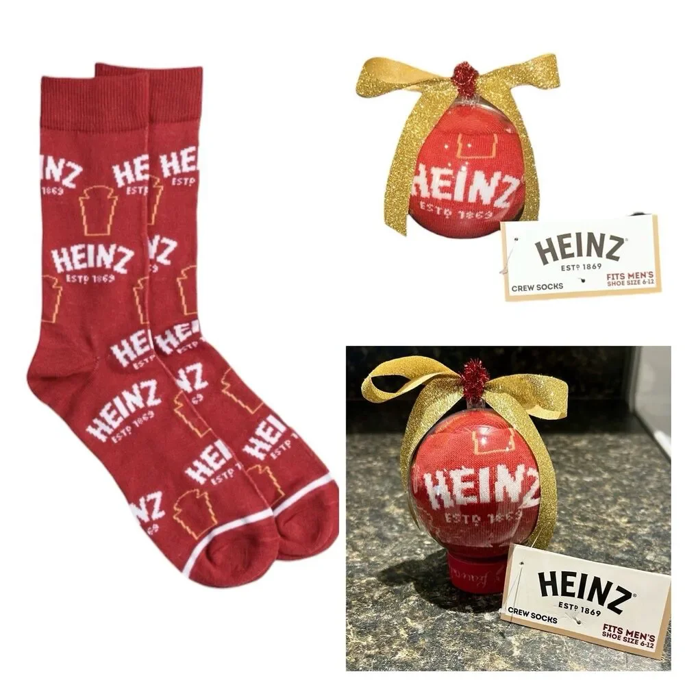 Heinz 1 Pair Crew Socks In A Christmas Ornament Size 6-12